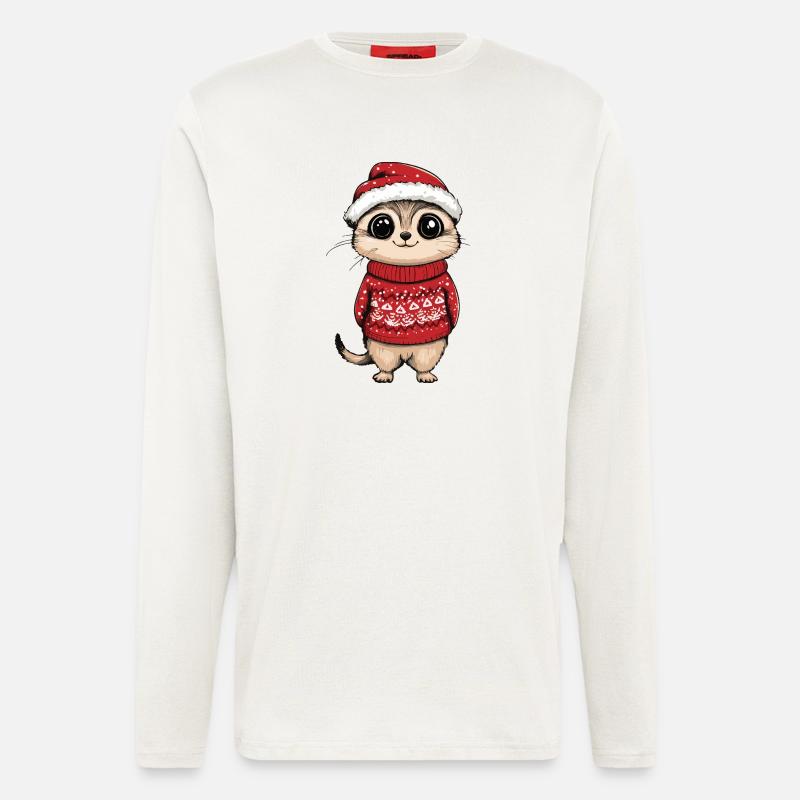 Erdmännchen Weihnachten - Langarmshirt - made by SPREAD  - OFF WHITE