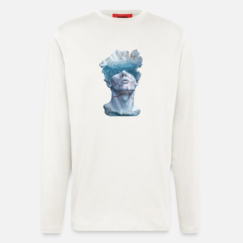 surreale Marmorstatuenbüste - Langarmshirt - made by SPREAD  - OFF WHITE