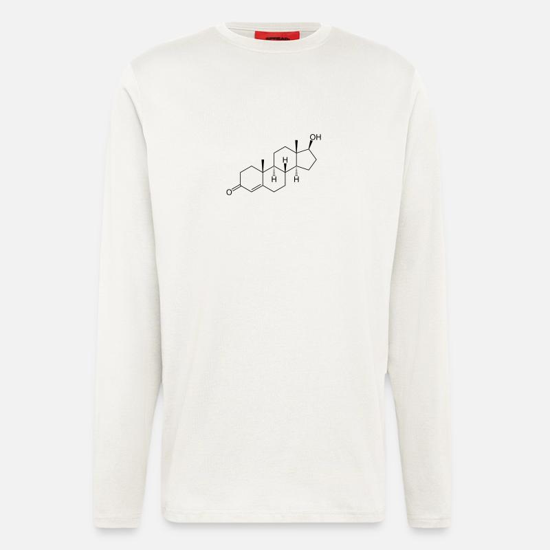 Testosterone - structural chemical formula - Longsleeve - made by SPREAD  - OFF WHITE