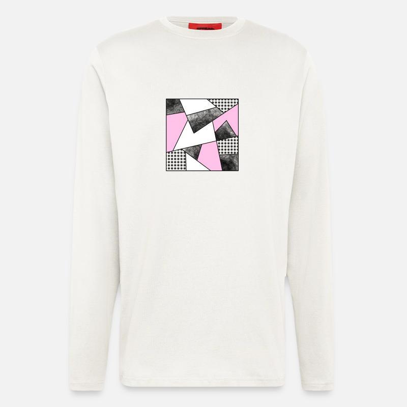 Mosaik modern rosa - Langarmshirt - made by SPREAD  - OFF WHITE
