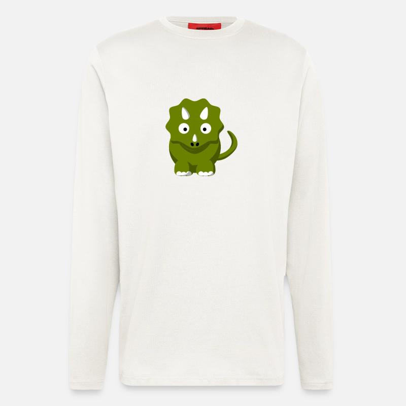 Dinosaurier Comic Triceratops - Langarmshirt - made by SPREAD  - OFF WHITE