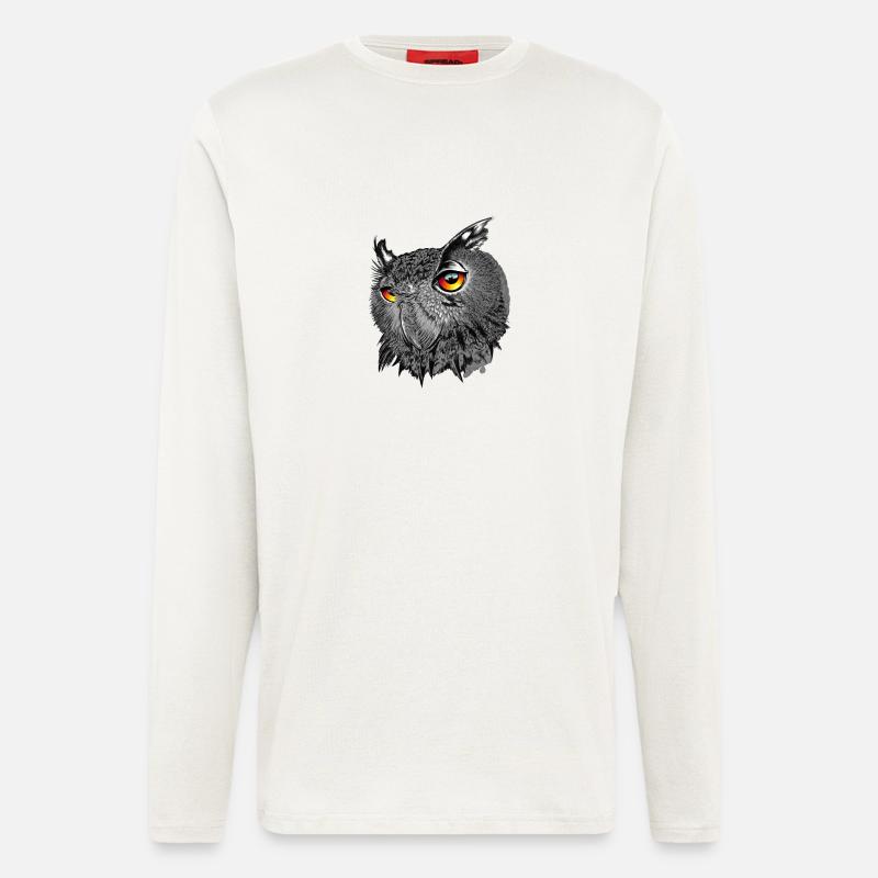 Uhu/Bubo Bubo/Eule - Langarmshirt - made by SPREAD  - OFF WHITE