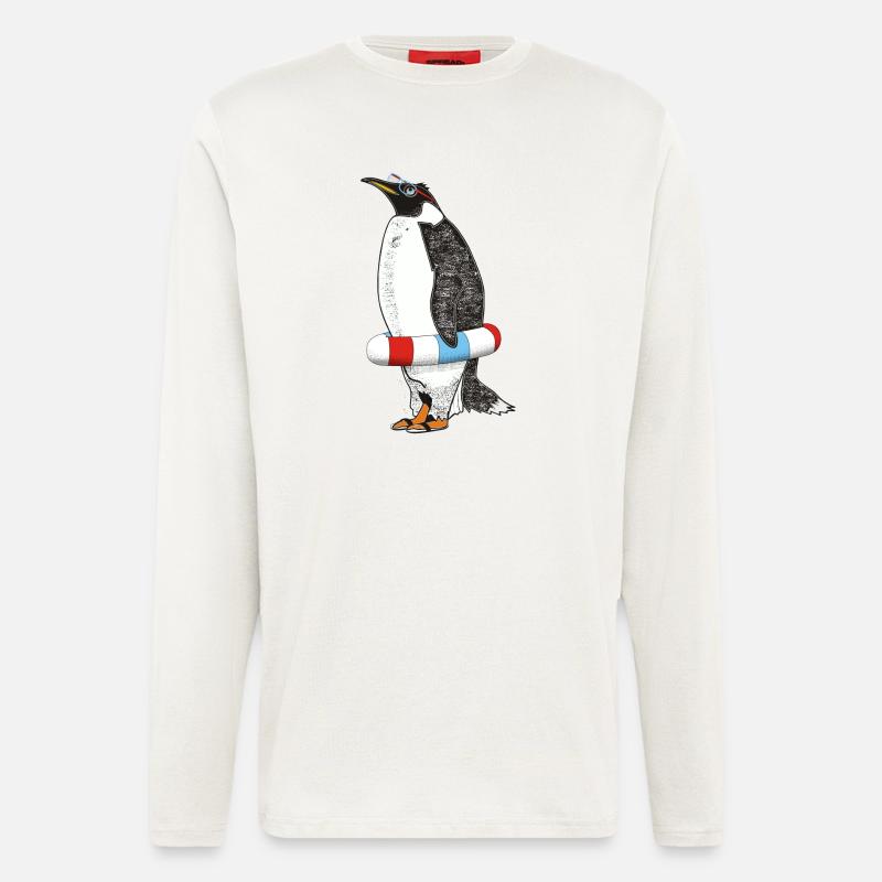PINGUIN WARTET SOMMER - Langarmshirt - made by SPREAD - OFF WHITE