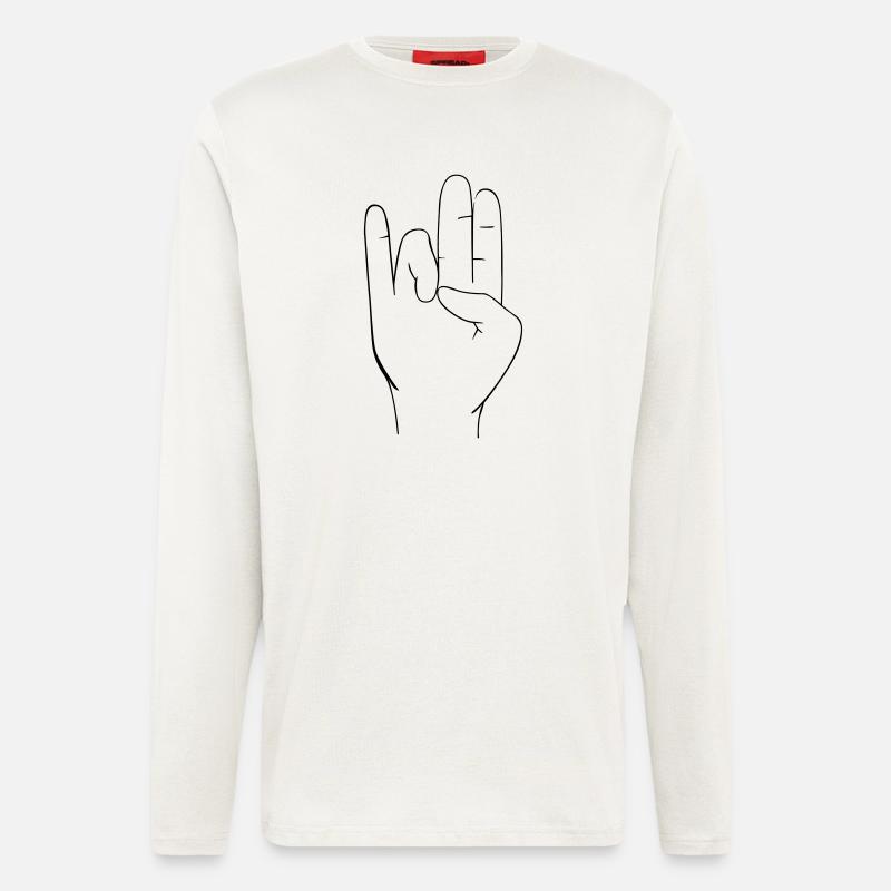 Handzeichen - Langarmshirt - made by SPREAD  - OFF WHITE