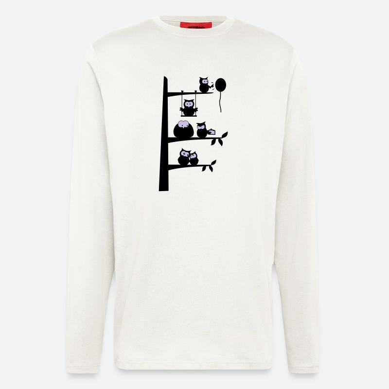 viele eulen - Langarmshirt - made by SPREAD  - OFF WHITE