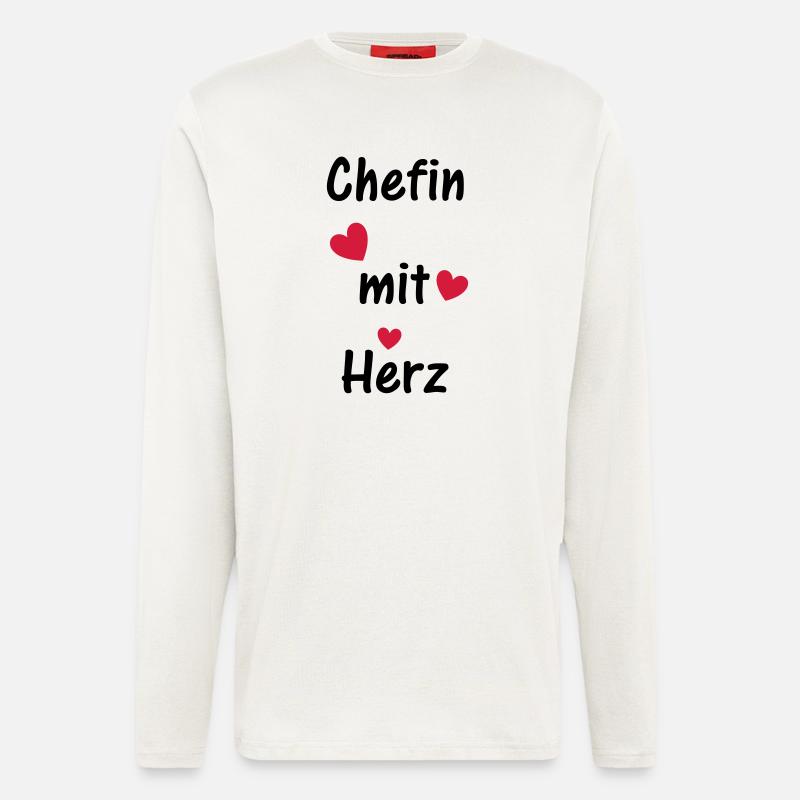 Chefin mit Herz - Langarmshirt - made by SPREAD  - OFF WHITE