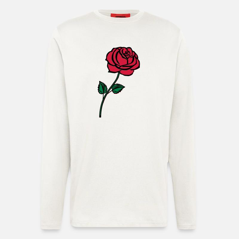 rose_002 - Manches longues bio décontracté fabriqué en UE - OFF WHITE