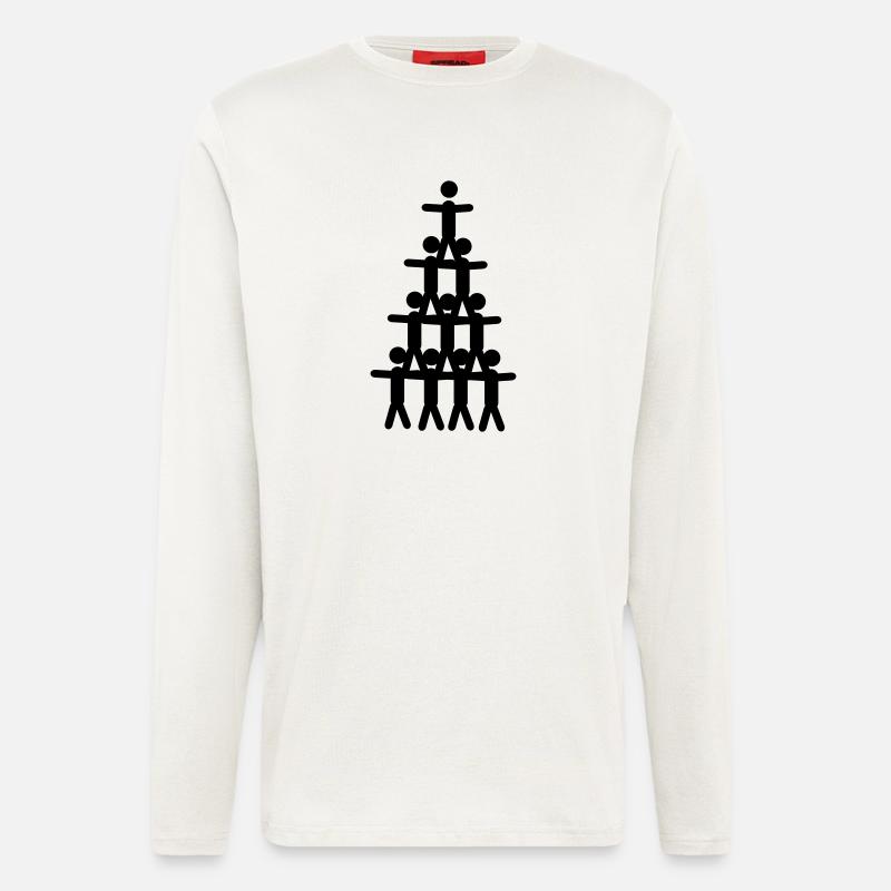 Akrobatik Pyramide - Langarmshirt - made by SPREAD  - OFF WHITE