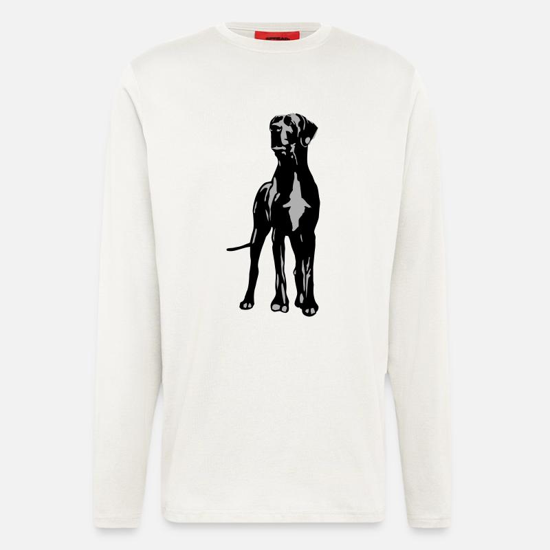 Dogge Dino 2 farb - Langarmshirt - made by SPREAD  - OFF WHITE