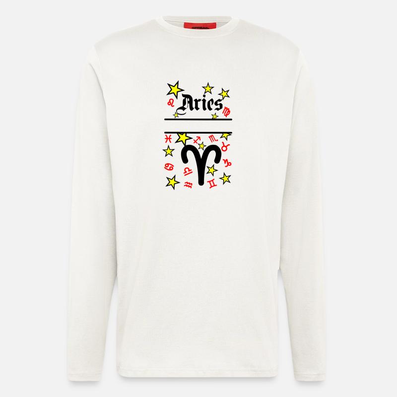 Widder Sternzeichen Widder - Langarmshirt - made by SPREAD  - OFF WHITE