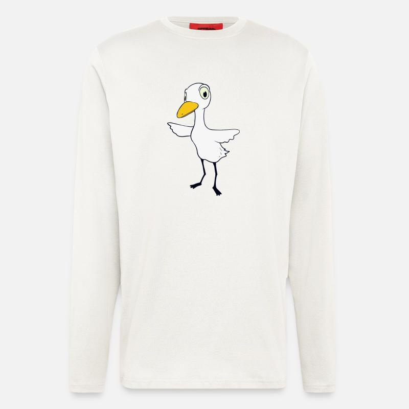 Skeptischer Vogel - Langarmshirt - made by SPREAD  - OFF WHITE