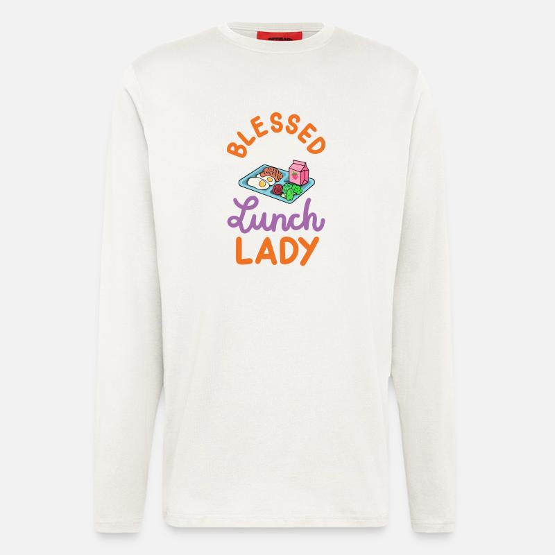 Mitarbeiterin der Schulcafeteria - Langarmshirt - made by SPREAD  - OFF WHITE