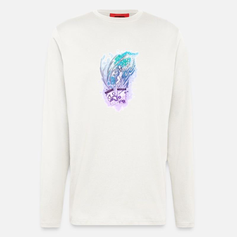 Wicca Wassermann Nixe Sternzeichen - Langarmshirt - made by SPREAD - OFF WHITE