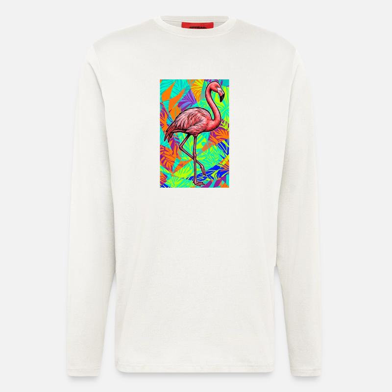 Flamingo - Langarmshirt - made by SPREAD  - OFF WHITE