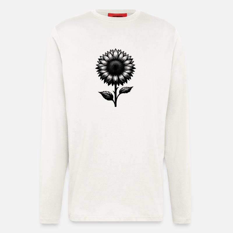Gartenpflanze blühende Sonnenblume - Langarmshirt - made by SPREAD  - OFF WHITE