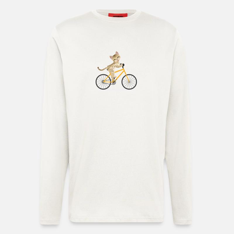 Bicycle cat - Longsleeve - made by SPREAD  - OFF WHITE