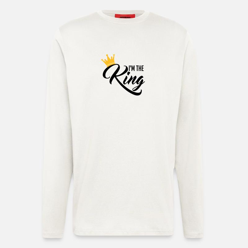 I'm the King - Manches longues bio décontracté fabriqué en UE - OFF WHITE
