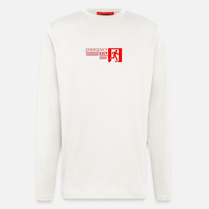 Emergency EXIT Red Flag - Longsleeve - made by SPREAD  - OFF WHITE