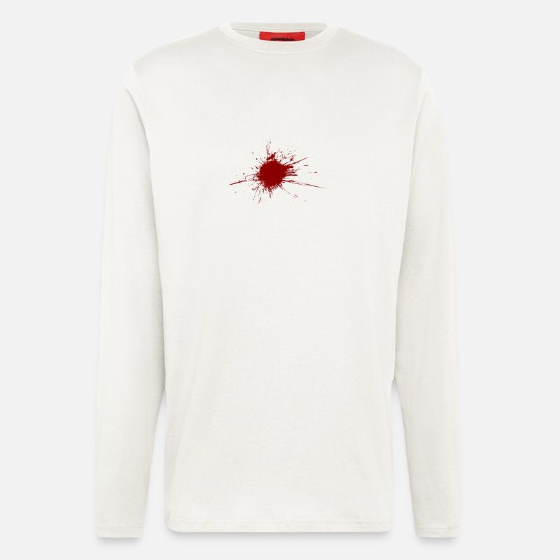 Blutspritzer aus einer Kugel Wunde - Langarmshirt - made by SPREAD  - OFF WHITE