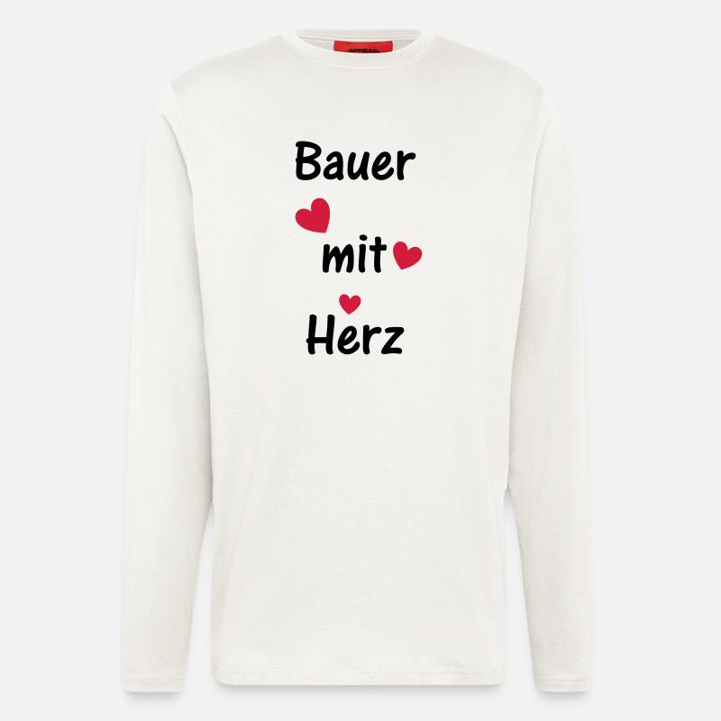 Bauer mit Herz - Langarmshirt - made by SPREAD  - OFF WHITE