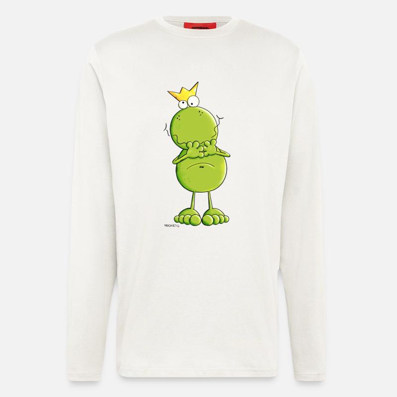 Frosch mit Krone - Langarmshirt - made by SPREAD - OFF WHITE