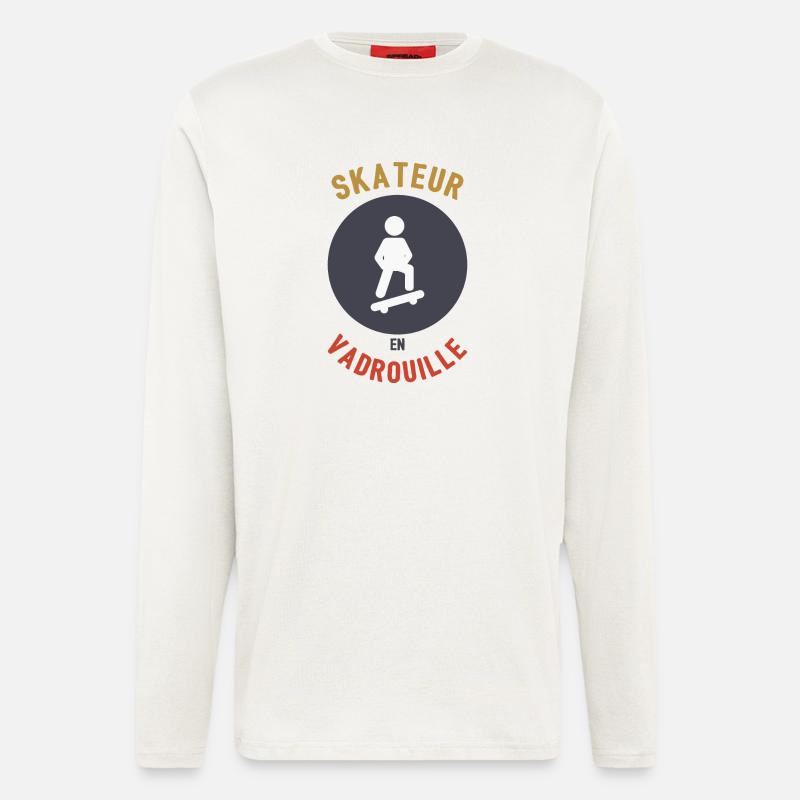 Skateboarder im Mopp - Langarmshirt - made by SPREAD  - OFF WHITE