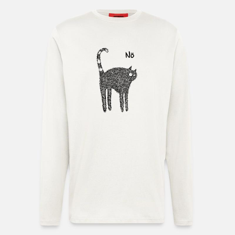 Katze schwarz - Langarmshirt - made by SPREAD  - OFF WHITE