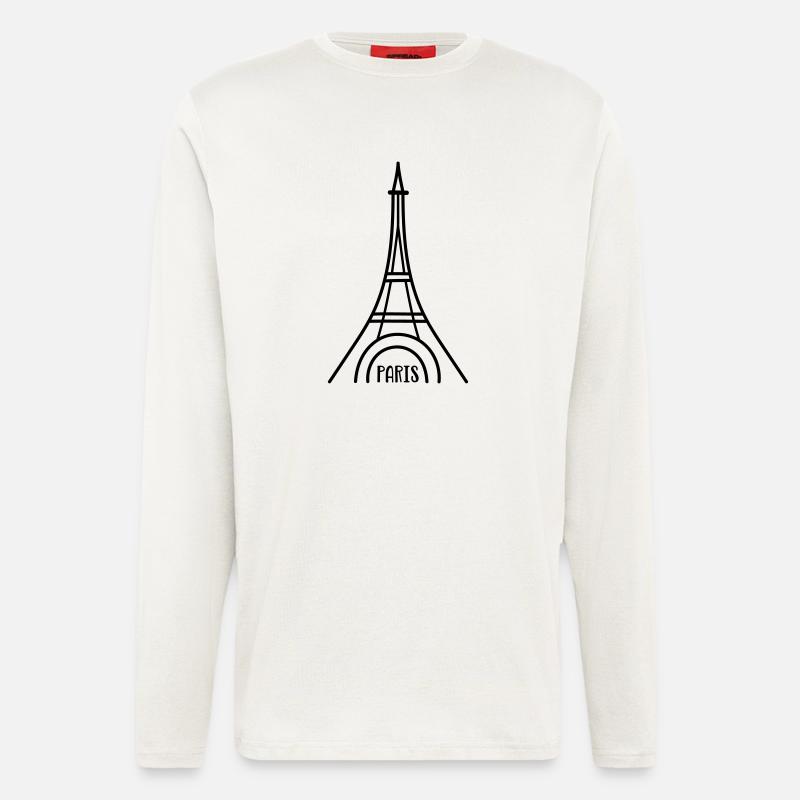 Paris with Eiffel Tower - Longsleeve - made by SPREAD  - OFF WHITE