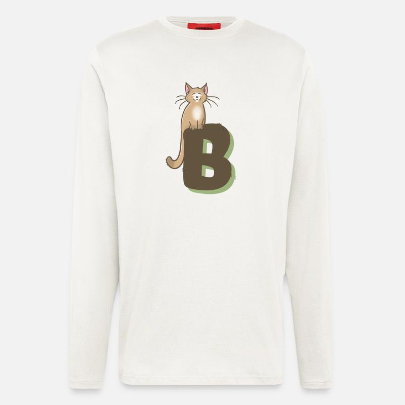Katze Buchstabe B - Langarmshirt - made by SPREAD  - OFF WHITE