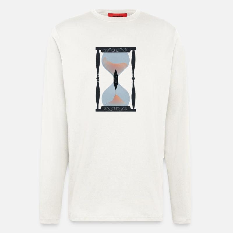 sandtimer, memento mori - Langarmshirt - made by SPREAD  - OFF WHITE