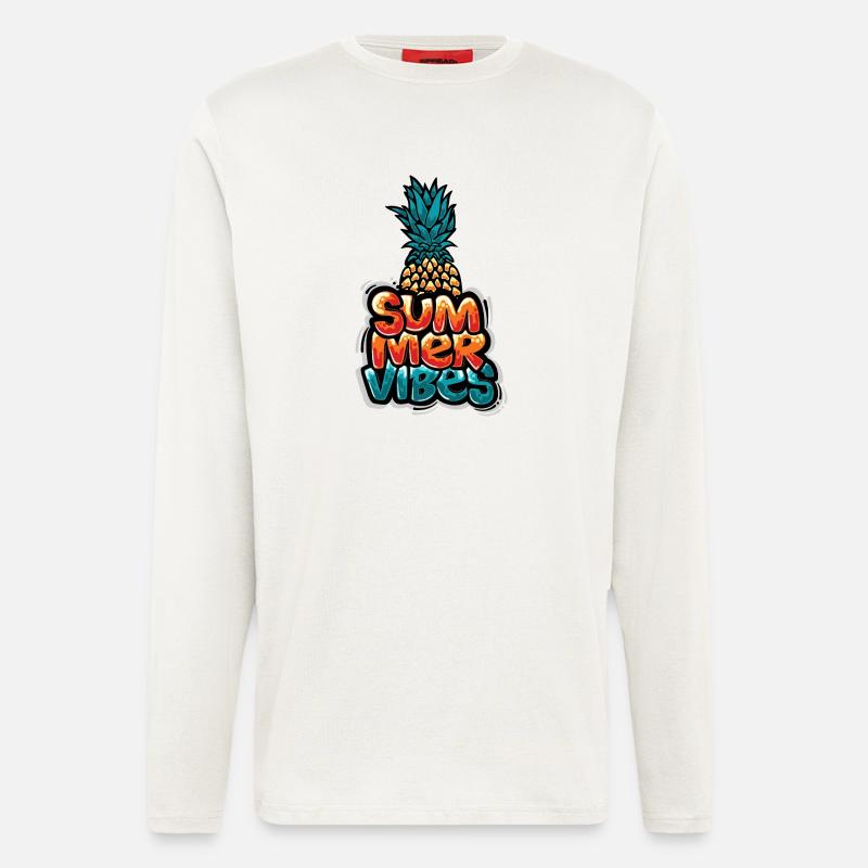 Sommer Vibes Ananas Design - Langarmshirt - made by SPREAD  - OFF WHITE