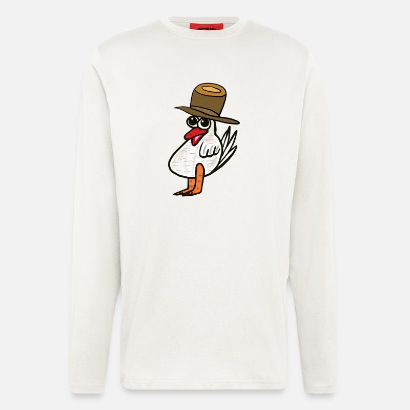 Huhn Hahn Hühner Kinder Kind - Langarmshirt - made by SPREAD  - OFF WHITE