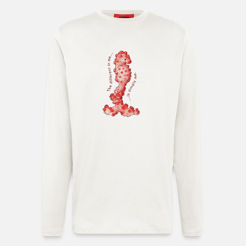 Hippocampe pygmée - Beauté exotique - Manches longues bio décontracté fabriqué en UE - OFF WHITE
