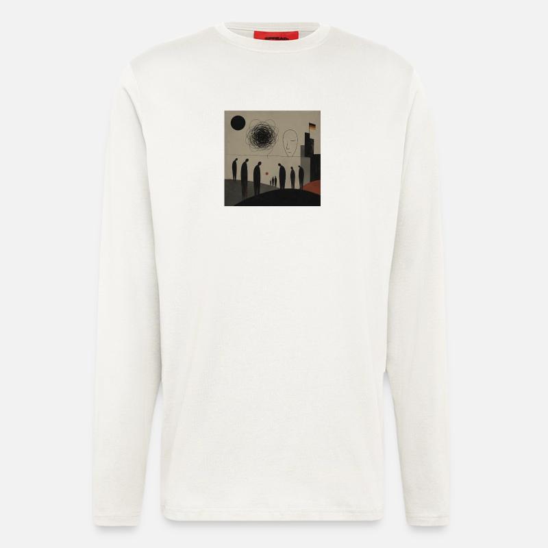 Abstrakte Silhouetten über Stadthorizont - Langarmshirt - made by SPREAD - OFF WHITE