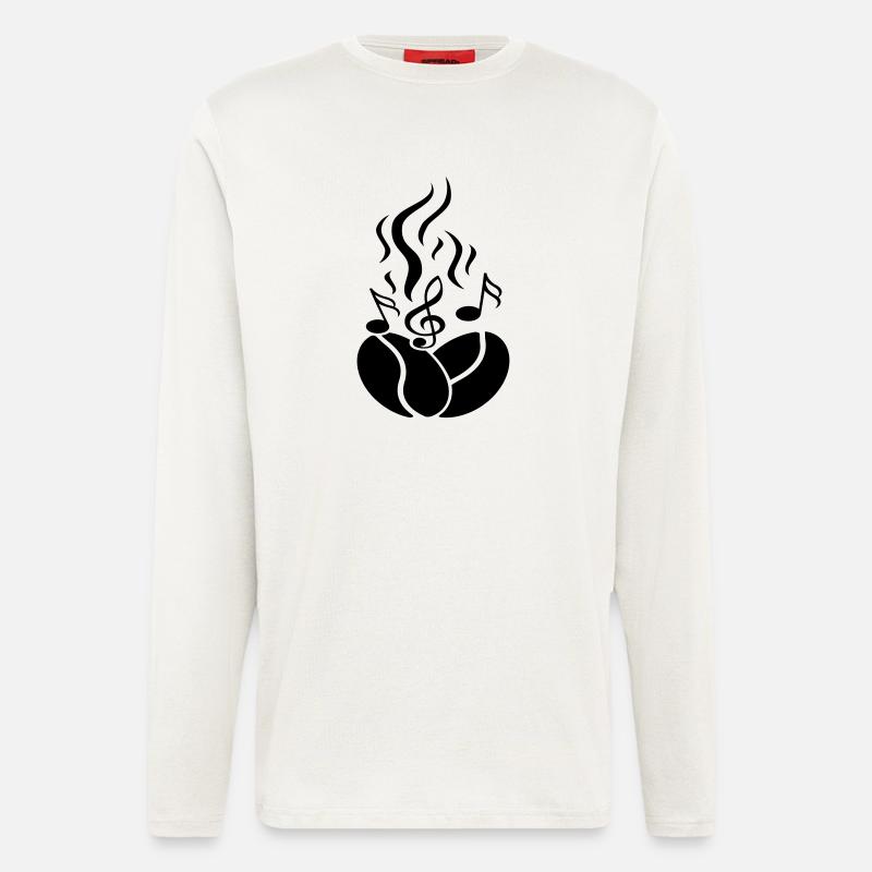 Kaffeebohnen mit Noten - Langarmshirt - made by SPREAD  - OFF WHITE