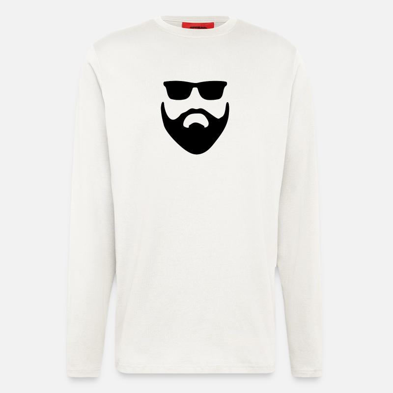 Bart mit Brille - Langarmshirt - made by SPREAD  - OFF WHITE