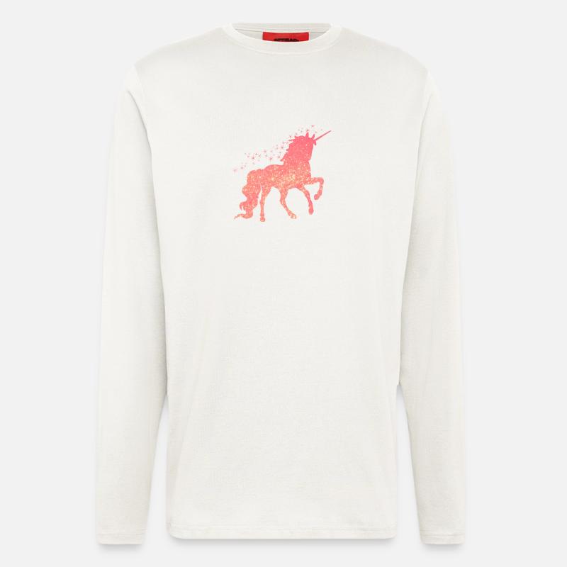 Das rote glitzer Einhorn - Langarmshirt - made by SPREAD  - OFF WHITE