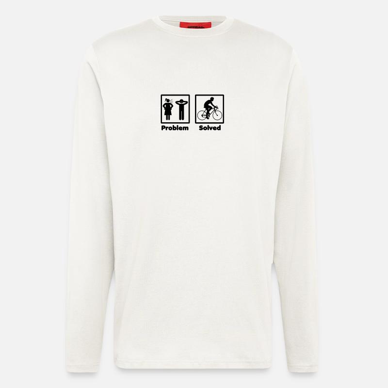 problem solved bicycle cycling bike - Langarmshirt - made by SPREAD  - OFF WHITE