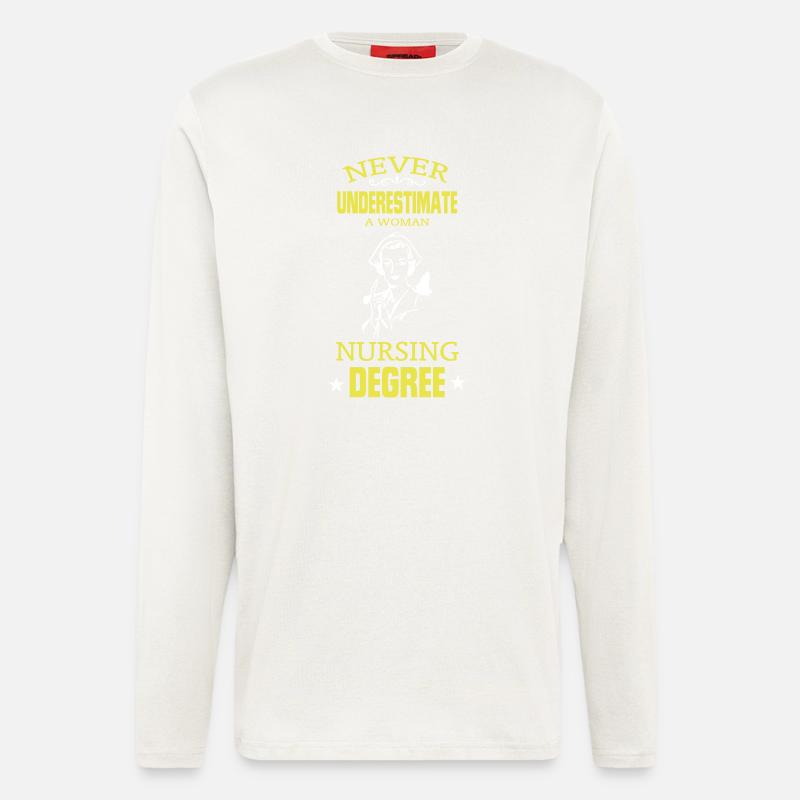 NEVER UNDERESTIMATE A NURSE! - Longsleeve - made by SPREAD  - OFF WHITE
