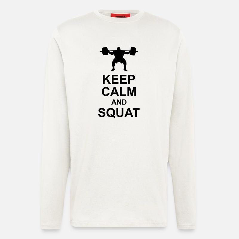 Keep Calm and Squat - Langarmshirt - made by SPREAD  - OFF WHITE