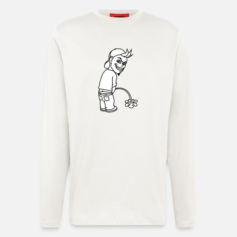 Pee Boy 2c - Manches longues bio décontracté fabriqué en UE - OFF WHITE