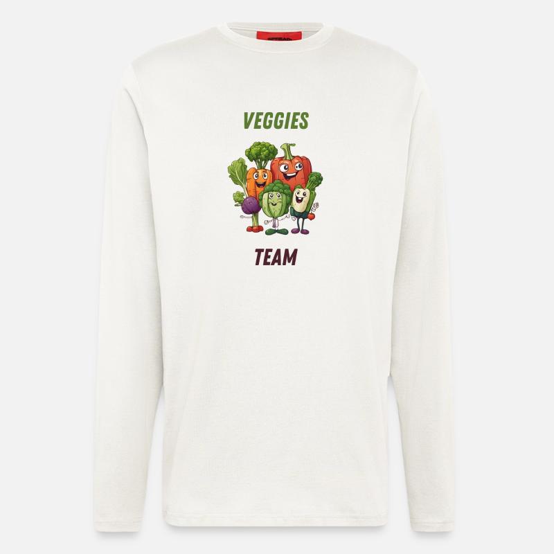 Veggies Team: Buntes Gemüse - Langarmshirt - made by SPREAD  - OFF WHITE
