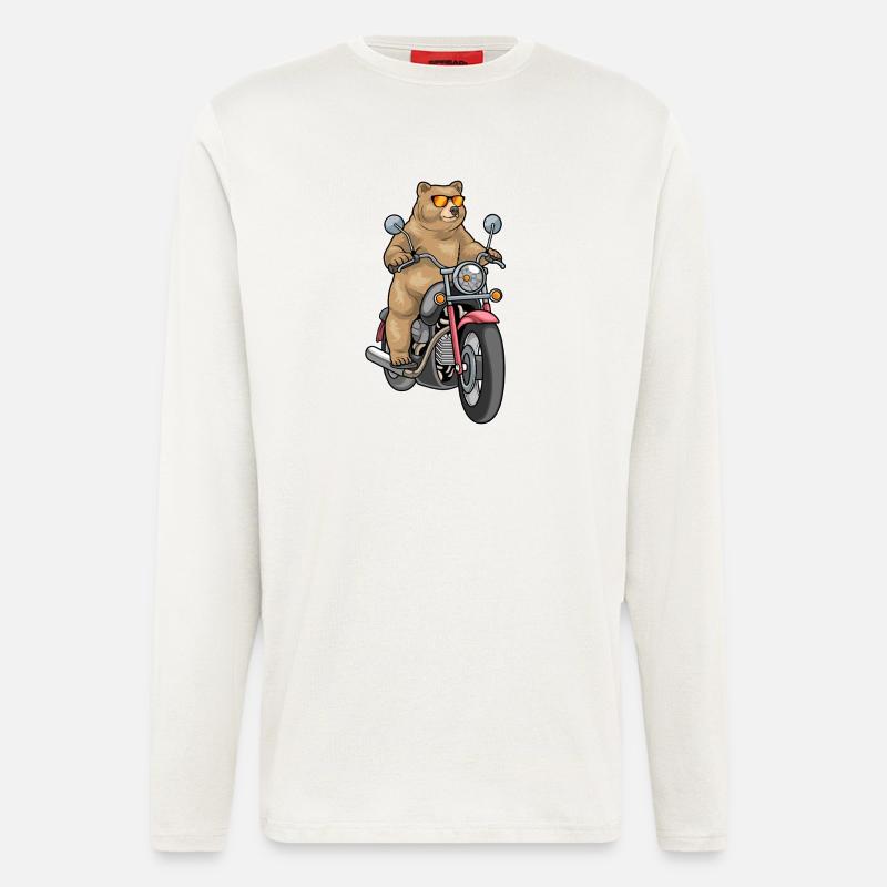 Bär Motorrad - Langarmshirt - made by SPREAD - OFF WHITE