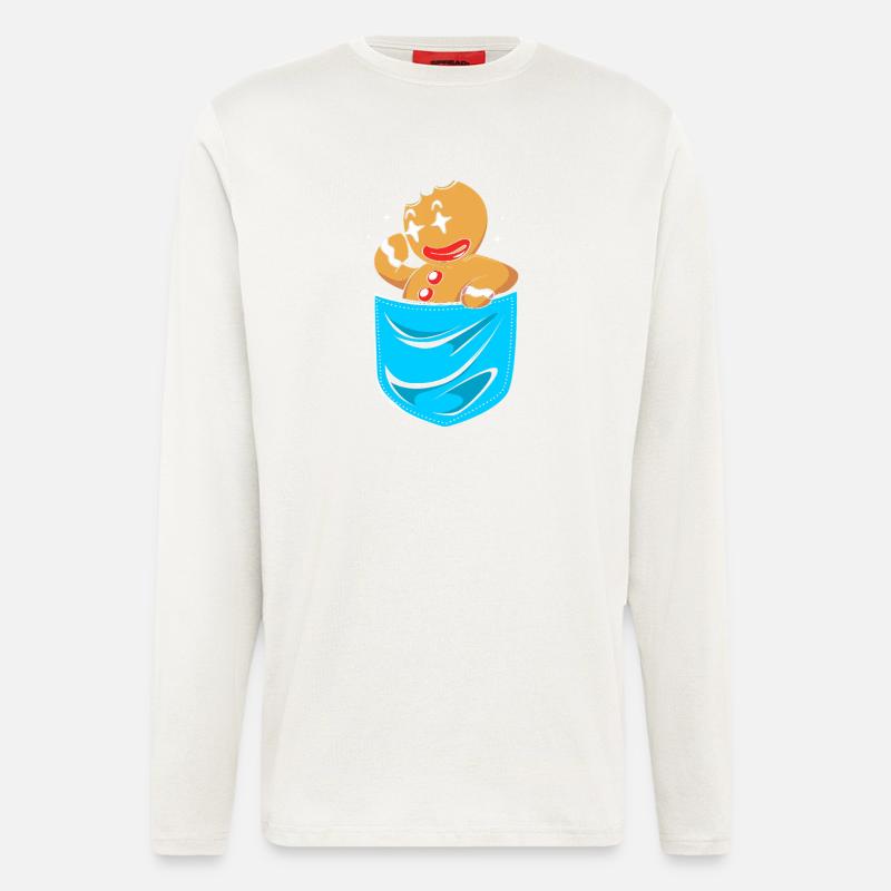 Lebkuchen Weihnachten Lebkuchenmann Gingerbread - Langarmshirt - made by SPREAD - OFF WHITE