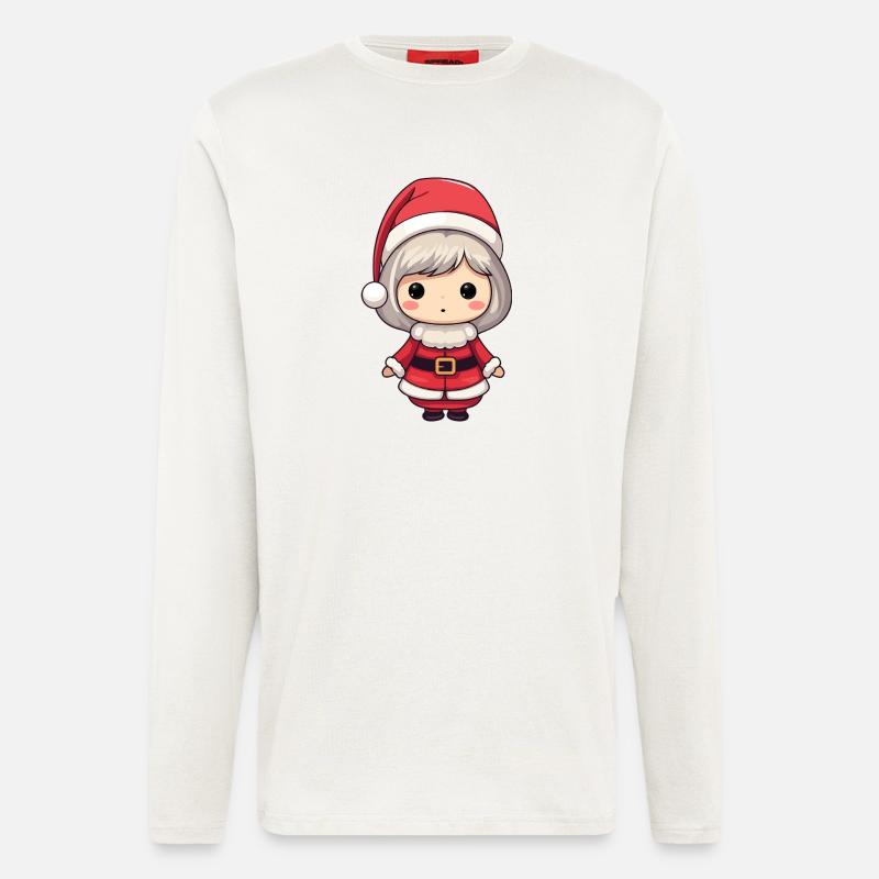 Chibi Santa Mädchen - Langarmshirt - made by SPREAD  - OFF WHITE