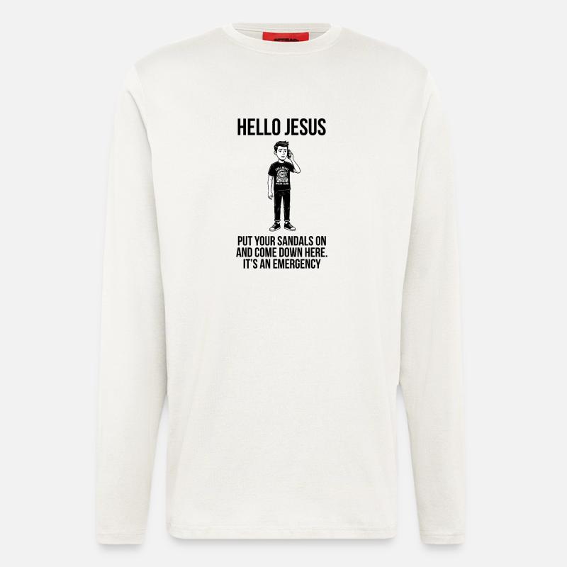 Hello Jesus - Dank Meme Sarcastic - Longsleeve - made by SPREAD  - OFF WHITE