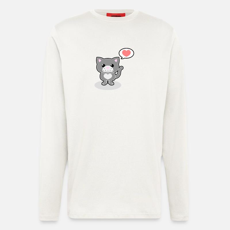 chat doux - Manches longues bio décontracté fabriqué en UE - OFF WHITE