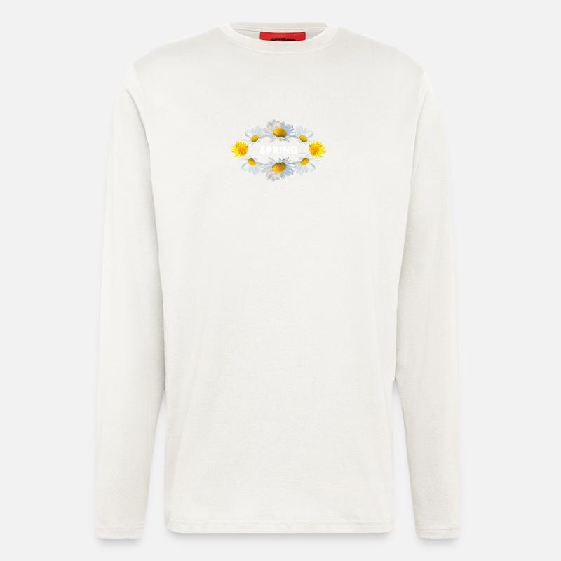 spring spring vibes flowers - Langarmshirt - made by SPREAD  - OFF WHITE