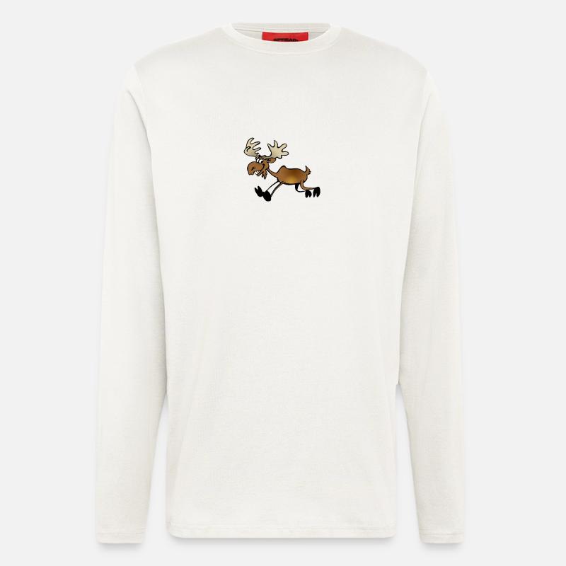 Elch rennt - Langarmshirt - made by SPREAD  - OFF WHITE