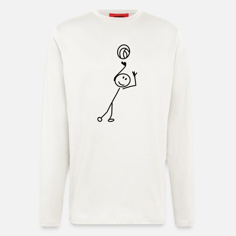 Volleyball Strichmännchen - Langarmshirt - made by SPREAD  - OFF WHITE